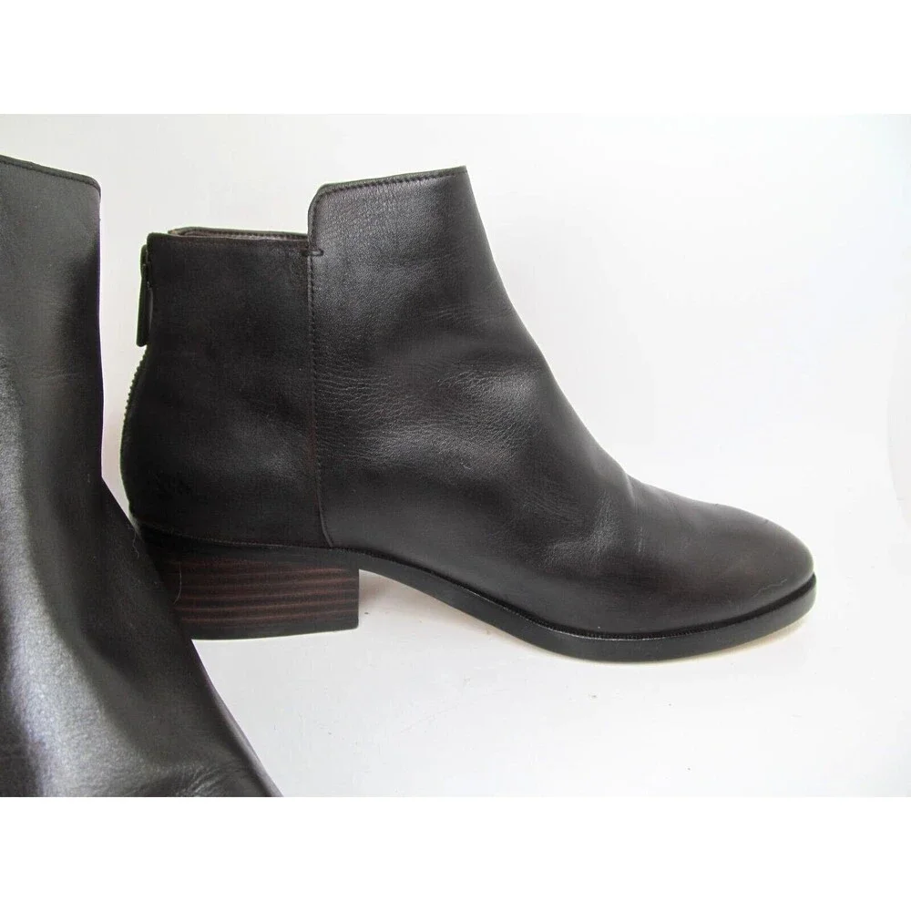 Cole Haan Grand O's Dark Brown Leather  Zip Ankle Booties Womens Size US 8 B